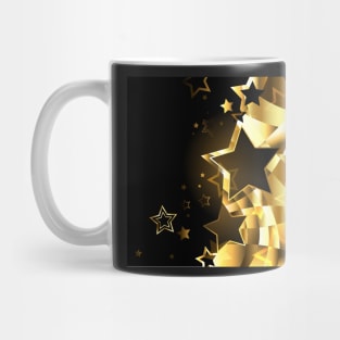 Abstract golden background with stars Mug